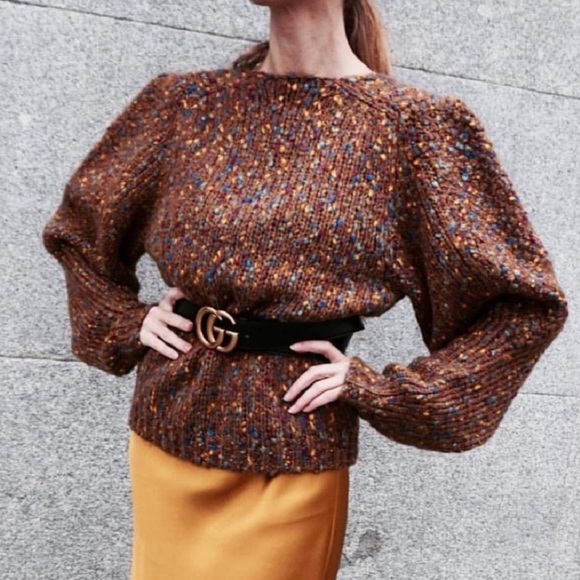 Zara Sweaters - Zara Brown Multicolored Sweater Size Small